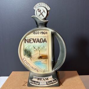 Jim Beam Vintage Nevada Centennial 1864-1964 EMPTY Whiskey Decanter